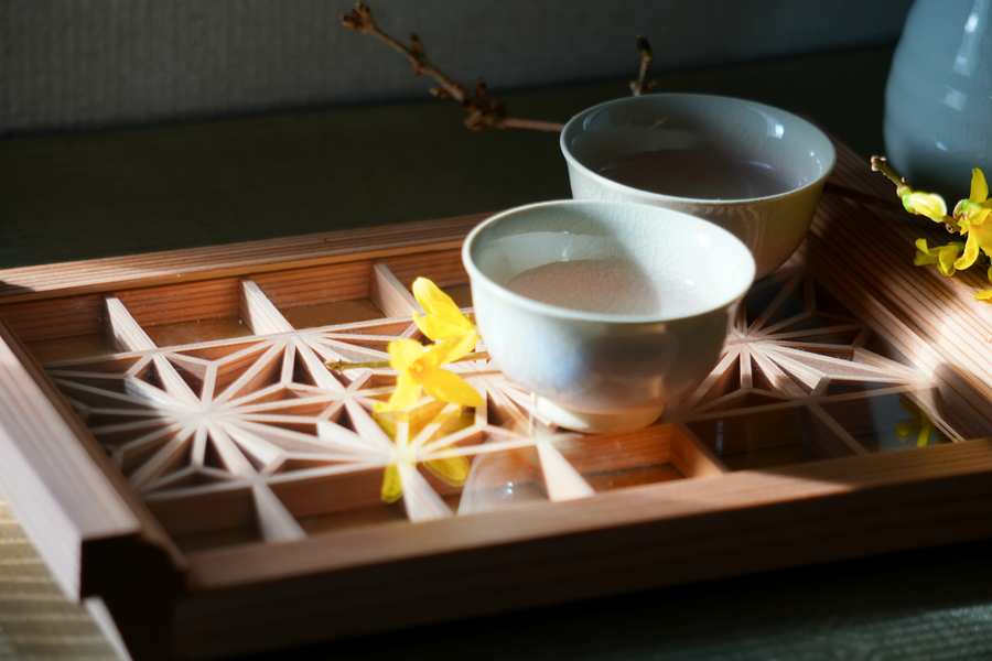 縁起組子　結び 角麻 金