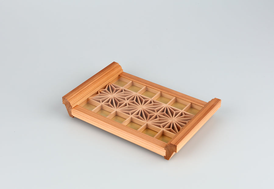 縁起組子　結び 角麻 金